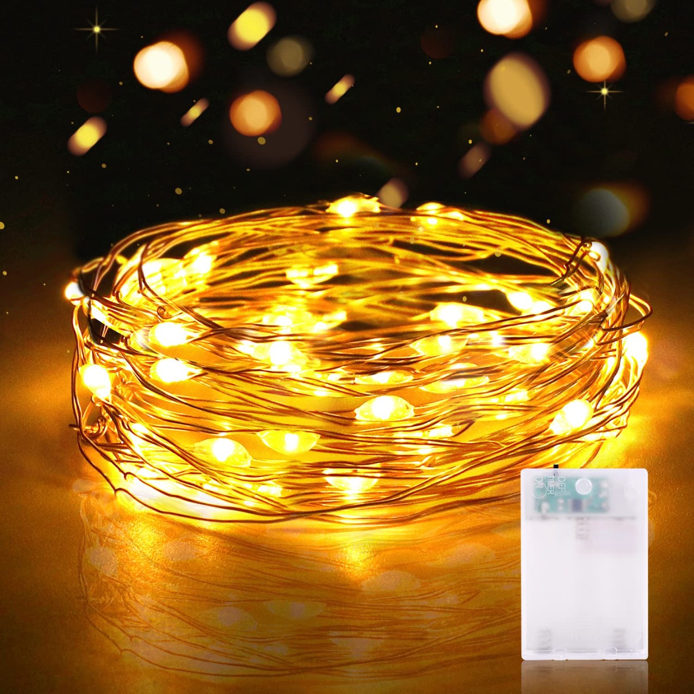 Fairy Lights Timer Battery,  Piece  m 0 Micro LED Fairy Lights, Wire  Fairy Lights, Waterproof Copper Wire Fairy Lights for Room, Christmas,